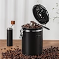 Miniatyrbillede 2 af 5: Rustfrit Stål Lufttæt Kaffebeholder, 1,8L Lufttæt Opbevaringsbeholder med Datohjul og Gratis Måleske til Kaffe Bønner, Te, Nødder