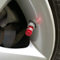 Miniatyrbillede 3 af 5: 5 stk. Bilstøvhætter Rundt Om Aluminium Hjul Dækventilhætter Rød