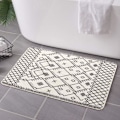 Miniatyrbild 1 av 4: Badrumsmatta 40 X 60 Cm Boho Marockansk Geometrisk Farmhouse Halksäker Badmatta Mjuk Mikrofiber Maskintvättbar Badmatta Golvmatta för Badrum Badkar