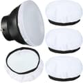 4 stk. Diffuser Lamp Sock Blød Diffuser Lamp Cover 7 Tommer/ 18 cm Standard Klud Diffuser Lys Sok Lampskærm Reflektor Lamp Sock til Strobe Flash Light Speedlite (Hvid)