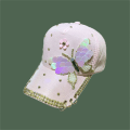 Miniatyrbilde 2 av 3: Tykk lue Damelue Vår og høst Sommerfugl Paljett Baseball Cap All-M