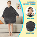 Miniatyrbillede 4 af 5: Bærbart tæppe sweatshirt til børn, Oversized tæppe hættetrøje med Sherpa til