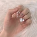 Miniatyrbillede 1 af 5: 24 stk./sæt af 3D GLOSSY Nude Rhinestone Crystal Gorgeous full cov