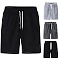 Miniatyrbillede 4 af 5: Cargo Shorts med Elastisk Talje Tynd Løstsiddende Lommer Udendørs Tøj Hold Køligt Snøretræk Ensfarvet Sommer Cargo Shorts Mænd Tøj