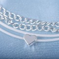 Pikkukuva 3 / 5: Anklet sydän 4 ketjua sinkkiseos hopea