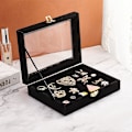 Miniatyrbillede 3 af 4: Pin Box Skab Broche Samling Display Case med Klar Vindue Badges Display Box, Hard Rock, Samleobjekter Pin Badges og Medaljer - Sort
