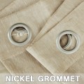 Miniatyrbilde 3 av 5: Naturlige lin gardiner for stue/spisestue, ekstra lange gardiner laget av rikt lin mykt materiale, nikkel ringgardiner 1 meter