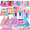 Miniatyrbild 1 av 2: 50 st/set Barbie Dockkläder Toppar Byxor Klänningar Skor Mode Festtillbehör Barn Flickor Leksak Present