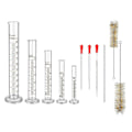 Miniatyrbild 3 av 5: Glasmätsylindrar Set, Premium Borosilikatcylindrar Kit Med 3 Pipetter + 2 Borstar