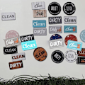 Miniatyrbild 5 av 5: Ren Smutsig Diskmaskin Magnet, Vändbar Diskmaskinsskylt (C)