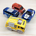 Miniatyrbild 3 av 4: 4-pack Spårvagnsleksaksbilar med 5 blinkande LED-lampor