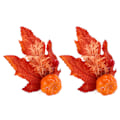 Miniatyrbillede 3 af 5: 2 stk. Innovative Serviettholder Simulerings Servietring til Halloween Thanksgiving Hjem Dekoration Maple Pumpkin[C]