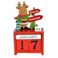 Miniatyrbillede 1 af 5: Jule-nedtællings-adventskalender med nummererede træklodser, nedtælling til jul, skrivebords-kalender trækalender