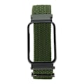 Miniatyrbilde 2 av 5: Flettet Loop-reim for Mi Band 7 Pro Justerbar Elastisk Nylon Loop Armbånd med Beskyttende Ramme OD Grønn Bånd Svart Etui[C]