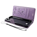 Miniatyrbillede 5 af 5: Imprint Butterfly Flower Wallet Stand Læder Mobiltelefon Etui til Samsung Galaxy J4 Plus