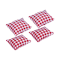 Miniatyrbilde 1 av 3: 4 stk Miniatyr Dukkehust Pute For Sofa Couch Seng Dukkehust Tilbehør Hvit