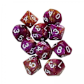 Miniatyrbild 1 av 5: 2x10st 10-sidiga Tärningar D10 Polyedriska Tärningar för Dungeons and Dragons Bordsspel Lila Röd (C)
