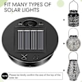 Miniatyrbillede 3 af 5: 6 stk. Solcellelys Udskiftningstop 7 Solcellelygtedele Led Solcellepanel Lygte Låg Lys Kompatibel Out-a