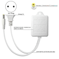 Miniatyrbilde 2 av 5: 12V 2A Strømadapter for Sikkerhetskamera, NVR DVR Inngang AC100V-240V CCTV Kamera Strømkabel for PTZ Came White