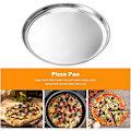 Miniatyrbilde 3 av 5: Pizzaform i rustfritt stål, 2 stk Runde pizzabrett Pizza bakeplate Pizza bakeform, 15 tommer (sølv)