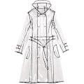 Miniatyrbillede 1 af 5: Vandafvisende Regnjakke Let Pakbar Regnjakke Transparent Regnponchoer 1stk-transparent