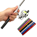 Miniatyrbillede 3 af 5: Sammenklappelig Fiskegrej Sæt Mini Pen Fiskegrej Teleskopisk Fiskegrej Spinnende Hjul Sæt