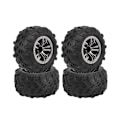 Miniatyrbillede 1 af 5: 4 stk. 80x45mm Dæk Hjul til Xinlehong Q901 Q902 Q903 9130 9136 9137 9138 1/16 RC Bil Reservedele