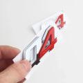 Miniatyrbillede 5 af 5: 3D ABS Q4 Bogstaver Bagagerums Emblem Badge Sticker Dekaler Bilstil Tilbehør Til Maserati Ghibli SQ2 SQ4 Levante Sport[C] Silver
