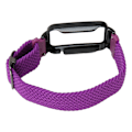 Miniatyrbillede 3 af 5: Flettet Loop Rem til Mi Band 7 Pro Justerbar Elastisk Nylon Loop Armbånd med Beskyttelsesramme Lilla Bånd Sort Etui[C]