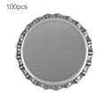 Miniatyrbild 1 av 3: 100 st Flaskkorkar Robust Konstruktion Anti-deformering Tennplåt Mini Öl Drycker Korkar För Hem[C] Silver