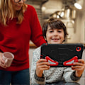Miniatyrbillede 4 af 5: For Samsung Galaxy Tab A9 Silikon + PC Stødsikker Beskyttende Tablet Etui Black Red