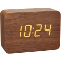 Miniatyrbild 1 av 5: Tfa Dostmann Design Funkväckarklocka i trälook Clocco, 60.2549.08, Plast, Brun/orange[C]