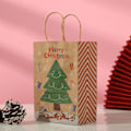 Miniatyrbilde 4 av 5: 12 stk/sett Godteripose med håndtakdesign Stor kapasitet Papir Glad Jul Festgave Gavepose for Hjemmet