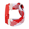 Miniatyrbillede 3 af 5: Strækbar Nylon Flettet Urrem med Beskyttelsesbumper Tilbehør Passer til Mi Band 7 Pro Rød Hvid og Rød Etui[C]