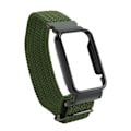 Miniatyrbilde 1 av 5: Flettet Loop-reim for Mi Band 7 Pro Justerbar Elastisk Nylon Loop Armbånd med Beskyttende Ramme OD Grønn Bånd Svart Etui[C]