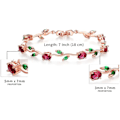 Miniatyrbild 4 av 5: Underbart vitguldpläterat AAA Cubic Zirconia Ädelsten Blomsterranka Armband för Mödrar Flickor Flickvänner (C)