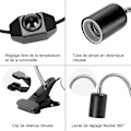 Miniatyrbild 3 av 5: Sköldpadds Värmelampa Kit Reptil Värmelampa Med 2 Uva Uvb Glödlampor 25w 50w Lång Bas Sköldpaddslampa 360 Rotation För Sköldpadda Reptil Ödlor Ormar Kameleonter