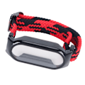 Miniatyrbilde 5 av 5: 3 i 1 klokkearmbånd skjermbeskytter etui erstatningsklokkearmbånd beskyttelsesfilm etui for Mi Band 7 svart rød stropp svart skall[C]