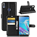 Pikkukuva 1 / 5: Litsi-nahkalompakkokotelo jalustalla Asus Zenfone Max Pro (M1) ZB601KL (C)