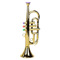 Miniatyrbild 1 av 4: Trumpet 3 Toner Musikinstrument Bläser Für Kinder Spielzeug Gold