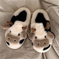 Miniatyrbild 2 av 5: Gaolinci Cartoon Ko Slippers i Bomull, Vinter Inomhus & Utomhus Tofflor för Kvinnor (40-41) 40-41