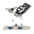 Miniatyrbild 4 av 4: PCI till Dubbel Seriell DB9 RS232 RS?232 2-Port Förlängningskort för Stationära Datorer
