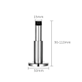 Miniatyrbilde 2 av 5: Justerbar Solid 304 Rustfritt Stål Ekstra Tykk Støpt Gummi Heavy-duty Dørstopper Veggmontert Innebygd Dørstopper Dør (sølv) (1 stk)