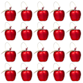 Miniatyrbild 1 av 2: 24 st Apple-prydnader Julgran Äpple Juldekorationer Julgran Röda Äpple-prydnader