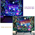 Miniatyrbild 3 av 5: UV-Reaktiv Fjärilsestetisk Väggbonad Galaxy Måne Rymd Väggbonad Sovrum Vardagsrum Väggbonad