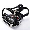 Miniatyrbilde 4 av 5: SPD-pedaler for spinningsykkel med tåbur for Shimano-klips pedaler Innendørs treningssykkel plattform pedaler 9/16\"