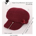 Miniatyrbillede 2 af 4: Dames Vinter Beanie Fleeceforet Blomster Strikket Beanie Hat Dames Brim Beret Cloche Hat Termisk Beanie Dames Uldhuer Rød