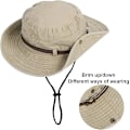 Miniatyrbild 2 av 5: Vikbar Solhatt Safarihatt för Män Anti UV Utomhus Bergsklättring Resehatt Fiskarhatt Hinkhatt，Khaki  (C)