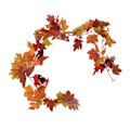 Miniatyrbillede 3 af 5: Dekorativ Kunstig Løn Garland Efterårsblad Garland Dekoration Thanksgiving Halloween Falsk Løn VineTo Blad Løn Blad 7 Blad Loop[C]
