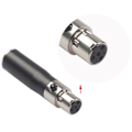 Miniatyrbillede 5 af 5: XLR Mini 3-polet Han til 4-polet Hun Audio Adapter Stikforbindelse Hi-Fi Signal Konverter Adapter til black